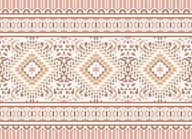 pixel korsa sy traditionell etnisk mönster paisley blomma ikat bakgrund abstrakt aztec afrikansk indonesiska indisk sömlös mönster för tyg skriva ut trasa klänning matta gardiner och sarong vektor