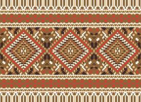 pixel korsa sy traditionell etnisk mönster paisley blomma ikat bakgrund abstrakt aztec afrikansk indonesiska indisk sömlös mönster för tyg skriva ut trasa klänning matta gardiner och sarong vektor