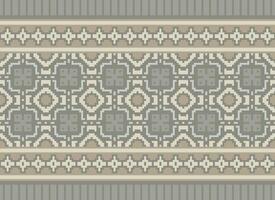 pixel korsa sy traditionell etnisk mönster paisley blomma ikat bakgrund abstrakt aztec afrikansk indonesiska indisk sömlös mönster för tyg skriva ut trasa klänning matta gardiner och sarong vektor