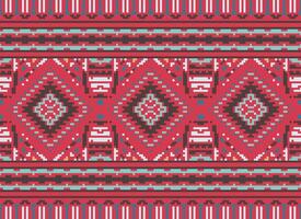 pixel korsa sy traditionell etnisk mönster paisley blomma ikat bakgrund abstrakt aztec afrikansk indonesiska indisk sömlös mönster för tyg skriva ut trasa klänning matta gardiner och sarong vektor