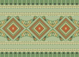 pixel korsa sy traditionell etnisk mönster paisley blomma ikat bakgrund abstrakt aztec afrikansk indonesiska indisk sömlös mönster för tyg skriva ut trasa klänning matta gardiner och sarong vektor