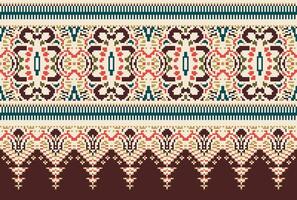 pixel korsa sy traditionell etnisk mönster paisley blomma ikat bakgrund abstrakt aztec afrikansk indonesiska indisk sömlös mönster för tyg skriva ut trasa klänning matta gardiner och sarong vektor