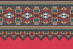korsa sy mönster med blommig mönster. traditionell korsa sy handarbete. geometrisk etnisk mönster, broderi, textil- ornament, tyg, hand sys mönster, kulturell söm pixel konst. vektor