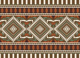 pixel korsa sy traditionell etnisk mönster paisley blomma ikat bakgrund abstrakt aztec afrikansk indonesiska indisk sömlös mönster för tyg skriva ut trasa klänning matta gardiner och sarong vektor