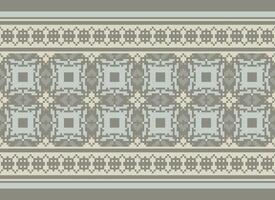 pixel korsa sy traditionell etnisk mönster paisley blomma ikat bakgrund abstrakt aztec afrikansk indonesiska indisk sömlös mönster för tyg skriva ut trasa klänning matta gardiner och sarong vektor