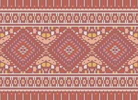 pixel korsa sy traditionell etnisk mönster paisley blomma ikat bakgrund abstrakt aztec afrikansk indonesiska indisk sömlös mönster för tyg skriva ut trasa klänning matta gardiner och sarong vektor