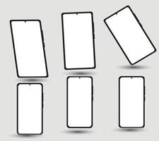 3d tolkning 3d illustration modern, minimalistisk, blå, abstrakt, isolerat smart telefon prototyper för presentationer, information skärmar, presentationer, etc. isometrisk mobil prototyper i perspektiv vektor
