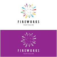Feuerwerk Logo Design mit kreativ bunt Funken im modern style.logo zum Geschäft, Marke, Feier, Feuerwerk, Böller vektor