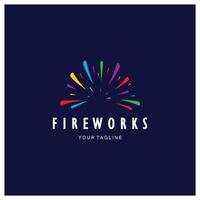 Feuerwerk Logo Design mit kreativ bunt Funken im modern style.logo zum Geschäft, Marke, Feier, Feuerwerk, Böller vektor