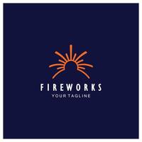 Feuerwerk Logo Design mit kreativ bunt Funken im modern style.logo zum Geschäft, Marke, Feier, Feuerwerk, Böller vektor
