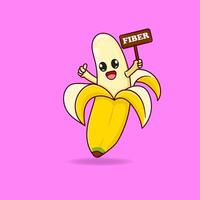 fri vektor illustration av en söt banan.