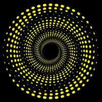 abstrakt mönster i de form av en spiral av guld cirklar på en svart bakgrund vektor