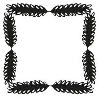 Original schwarz Rahmen auf ein Weiß Hintergrund, gezeichnet im Gekritzel Stil im das bilden von Ohren von Weizen vektor