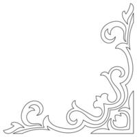 tunn linje årgång hörn. medeltida period av de victorian dynasti. fint svart monogram ram design element abstrakt ikon samling blomma enkel symbol vektor