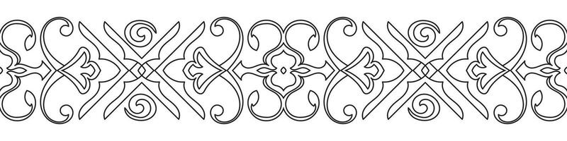 schwarz nahtlos Muster von abstrakt Blumen zum Herstellung dekorativ Grenzen, Rahmen, und Muster auf Stoff und Papier. vektor