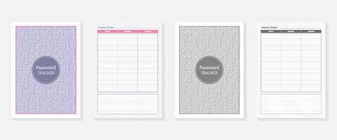 Lösenord tracker med omslag färgrik svart och vit design vektor