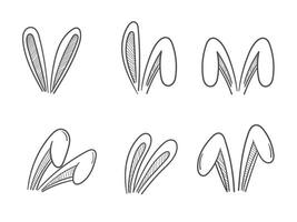 Hand gezeichnet Kaninchen Ohren. einstellen von Ostern Hase Stirnband vektor