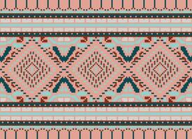 pixel korsa sy traditionell etnisk mönster paisley blomma ikat bakgrund abstrakt aztec afrikansk indonesiska indisk sömlös mönster för tyg skriva ut trasa klänning matta gardiner och sarong vektor