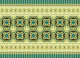 pixel korsa sy traditionell etnisk mönster paisley blomma ikat bakgrund abstrakt aztec afrikansk indonesiska indisk sömlös mönster för tyg skriva ut trasa klänning matta gardiner och sarong vektor