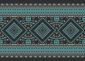 pixel korsa sy traditionell etnisk mönster paisley blomma ikat bakgrund abstrakt aztec afrikansk indonesiska indisk sömlös mönster för tyg skriva ut trasa klänning matta gardiner och sarong vektor