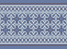 Pixel Kreuz Stich traditionell ethnisch Muster Paisley Blume Ikat Hintergrund abstrakt aztekisch afrikanisch indonesisch indisch nahtlos Muster zum Stoff drucken Stoff Kleid Teppich Vorhänge und Sarong vektor