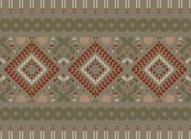 pixel korsa sy traditionell etnisk mönster paisley blomma ikat bakgrund abstrakt aztec afrikansk indonesiska indisk sömlös mönster för tyg skriva ut trasa klänning matta gardiner och sarong vektor