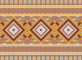 pixel korsa sy traditionell etnisk mönster paisley blomma ikat bakgrund abstrakt aztec afrikansk indonesiska indisk sömlös mönster för tyg skriva ut trasa klänning matta gardiner och sarong vektor