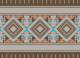 pixel korsa sy traditionell etnisk mönster paisley blomma ikat bakgrund abstrakt aztec afrikansk indonesiska indisk sömlös mönster för tyg skriva ut trasa klänning matta gardiner och sarong vektor