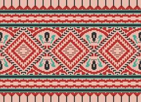 pixel korsa sy traditionell etnisk mönster paisley blomma ikat bakgrund abstrakt aztec afrikansk indonesiska indisk sömlös mönster för tyg skriva ut trasa klänning matta gardiner och sarong vektor