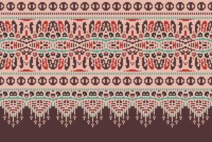 pixel korsa sy traditionell etnisk mönster paisley blomma ikat bakgrund abstrakt aztec afrikansk indonesiska indisk sömlös mönster för tyg skriva ut trasa klänning matta gardiner och sarong vektor