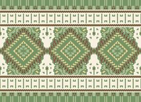 pixel korsa sy traditionell etnisk mönster paisley blomma ikat bakgrund abstrakt aztec afrikansk indonesiska indisk sömlös mönster för tyg skriva ut trasa klänning matta gardiner och sarong vektor