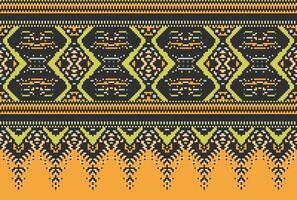 pixel korsa sy traditionell etnisk mönster paisley blomma ikat bakgrund abstrakt aztec afrikansk indonesiska indisk sömlös mönster för tyg skriva ut trasa klänning matta gardiner och sarong vektor