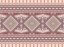 pixel korsa sy traditionell etnisk mönster paisley blomma ikat bakgrund abstrakt aztec afrikansk indonesiska indisk sömlös mönster för tyg skriva ut trasa klänning matta gardiner och sarong vektor