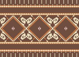 pixel korsa sy traditionell etnisk mönster paisley blomma ikat bakgrund abstrakt aztec afrikansk indonesiska indisk sömlös mönster för tyg skriva ut trasa klänning matta gardiner och sarong vektor