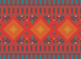 pixel korsa sy traditionell etnisk mönster paisley blomma ikat bakgrund abstrakt aztec afrikansk indonesiska indisk sömlös mönster för tyg skriva ut trasa klänning matta gardiner och sarong vektor