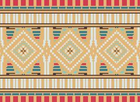 pixel korsa sy traditionell etnisk mönster paisley blomma ikat bakgrund abstrakt aztec afrikansk indonesiska indisk sömlös mönster för tyg skriva ut trasa klänning matta gardiner och sarong vektor