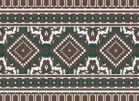 pixel korsa sy traditionell etnisk mönster paisley blomma ikat bakgrund abstrakt aztec afrikansk indonesiska indisk sömlös mönster för tyg skriva ut trasa klänning matta gardiner och sarong vektor