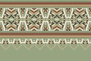 korsa sy mönster med blommig mönster. traditionell korsa sy handarbete. geometrisk etnisk mönster, broderi, textil- ornament, tyg, hand sys mönster, kulturell söm pixel konst. vektor