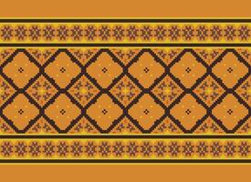 Kreuz Stich traditionell ethnisch Muster Paisley Blume Ikat Hintergrund abstrakt aztekisch afrikanisch indonesisch indisch nahtlos Muster zum Stoff drucken Stoff Kleid Teppich Vorhänge und Sarong vektor