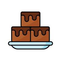 brownies ikon vektor design mall i vit bakgrund
