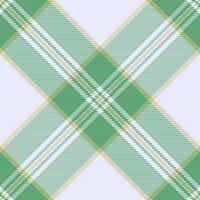 Falte Tartan Textur überprüfen, Ernte Textil- Muster Plaid. Design Stoff Hintergrund Vektor nahtlos im Grün und Lavendel Farben.