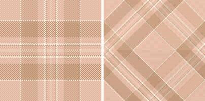 Textil- Plaid Textur von Stoff Vektor Muster mit ein Tartan nahtlos prüfen Hintergrund. einstellen im Haut Farben. texturiert Mauer malen.