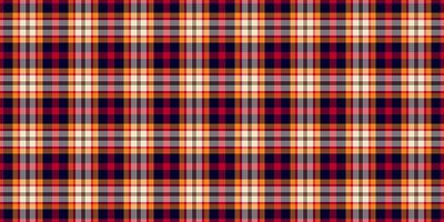 ridå mönster tartan vektor, konstverk bakgrund textur kolla upp. Övrig sömlös tyg pläd textil- i orange och röd färger. vektor