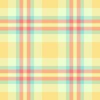 Ehe Stoff Hintergrund Plaid, Design Muster nahtlos Textur. Ornament Tartan prüfen Vektor Textil- im Licht und Gelb Farben.