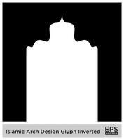 islamisch Bogen Design Glyphe invertiert schwarz gefüllt Silhouetten Design Piktogramm Symbol visuell Illustration vektor