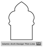 islamisch Bogen Design dünn Linie schwarz Schlaganfall Silhouetten Design Piktogramm Symbol visuell Illustration vektor