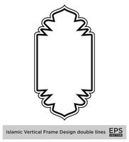 islamisch Vertikale Rahmen Design doppelt Linien schwarz Schlaganfall Silhouetten Design Piktogramm Symbol visuell Illustration vektor