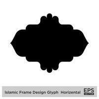 islamisch Rahmen Design Glyphe horizontal schwarz gefüllt Silhouetten Design Piktogramm Symbol visuell Illustration vektor