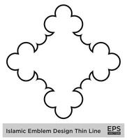 islamic amblem design tunn linje svart stroke silhuetter design piktogram symbol visuell illustration vektor