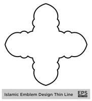 islamisch amblem Design dünn Linie schwarz Schlaganfall Silhouetten Design Piktogramm Symbol visuell Illustration vektor